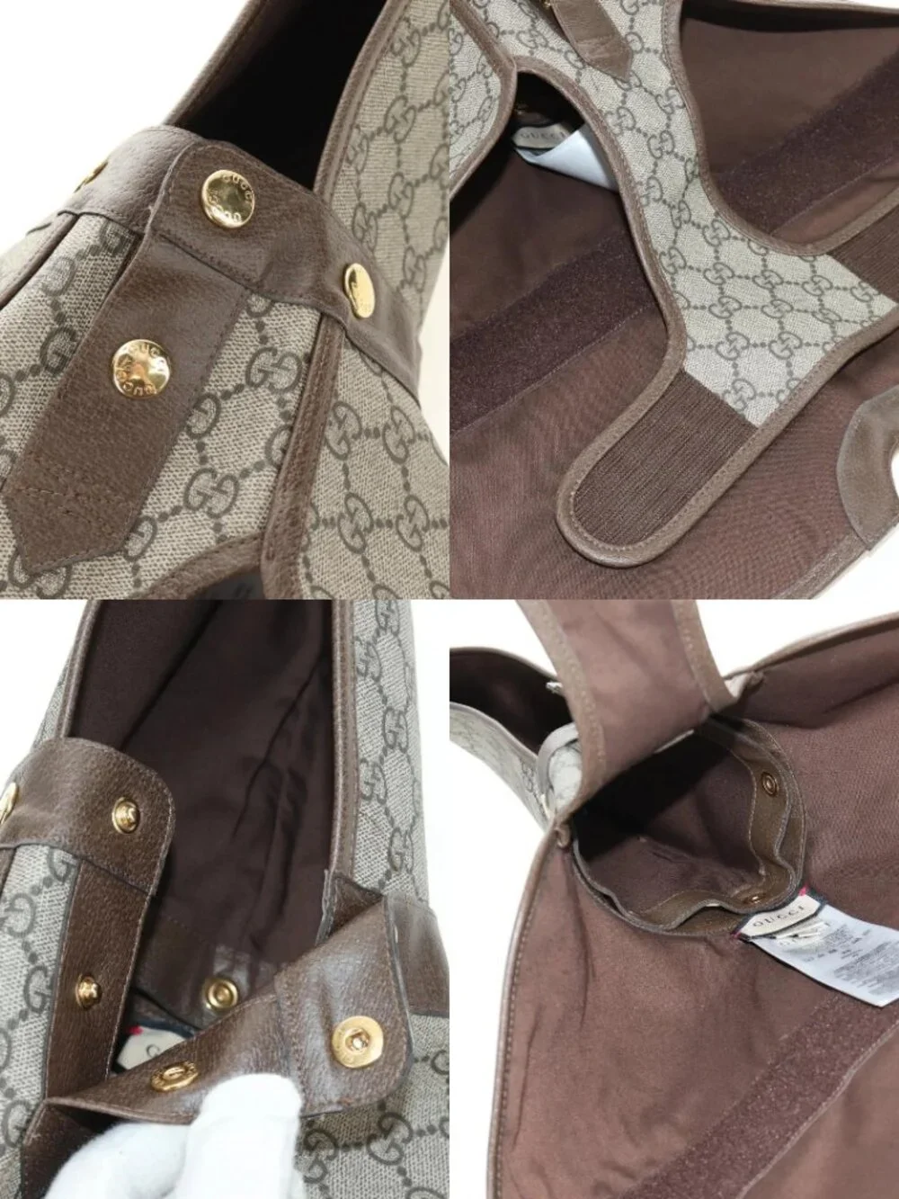 GUCCI GG Supreme Pet Harness Coat Set PVC Beige Gold 692963 Auth 182693V